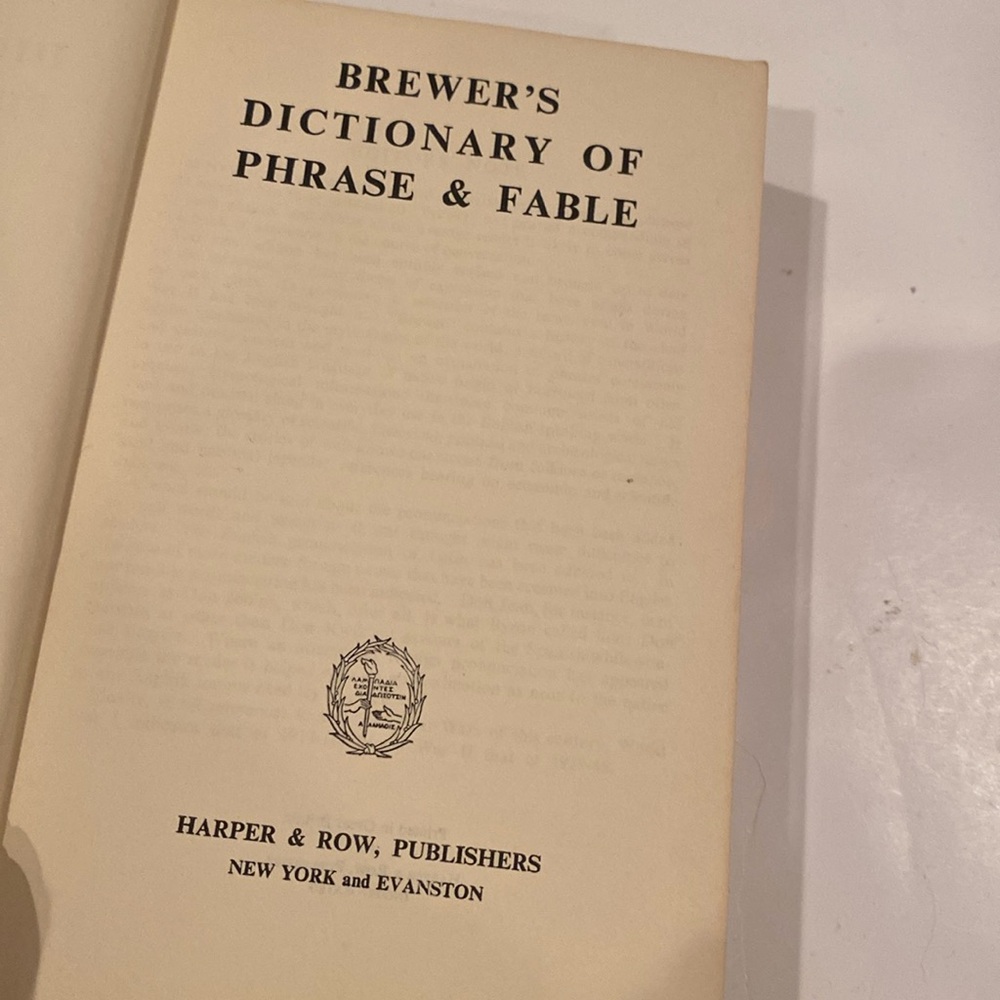 “Brewer’s Dictionary of Phrase & Fable,” Hardcover